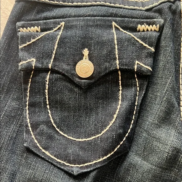 Vintage True Religion Indigo low rise Flare Jeans; women’s 29 - Picture 6 of 8